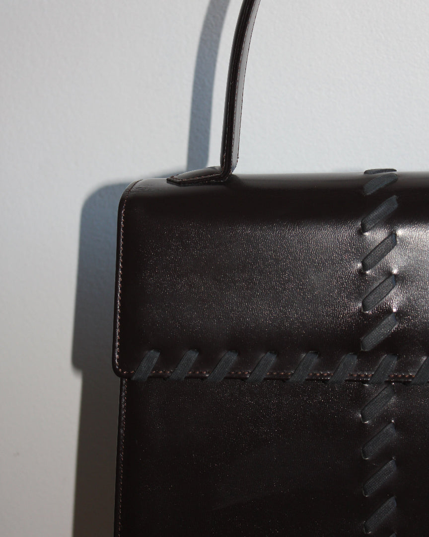vintage ysl stitching details